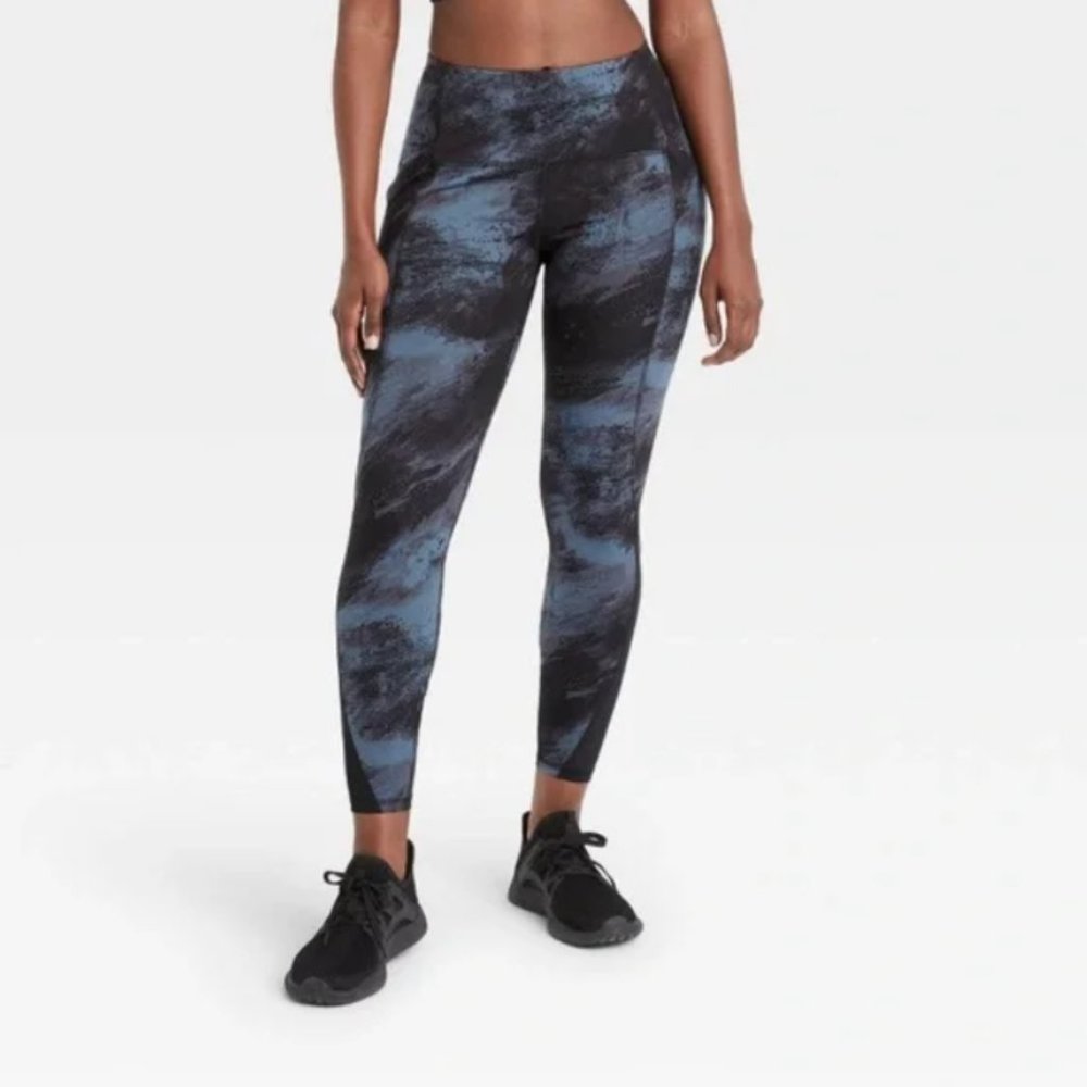 All in Motion Sculpted Linear Lasercut High-rise Leggings Blue-grey XS